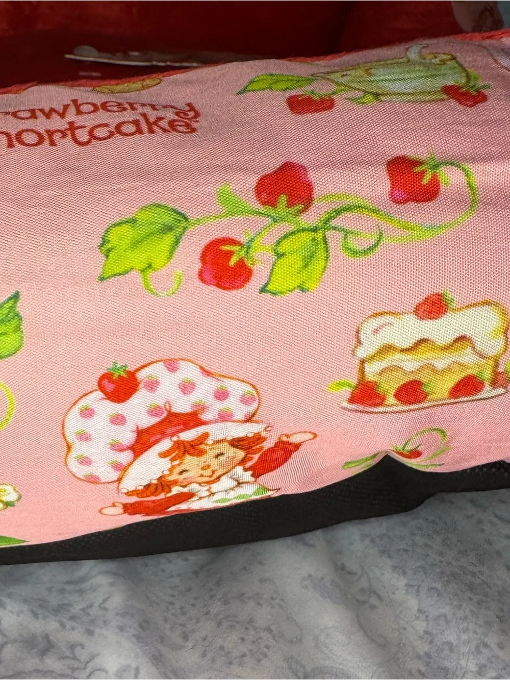 Strawberry Shortcake Plush Red & Pink Small Pet Bed
